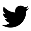 Twitter Icon. White background with 
						a Black Twitter logo centered.